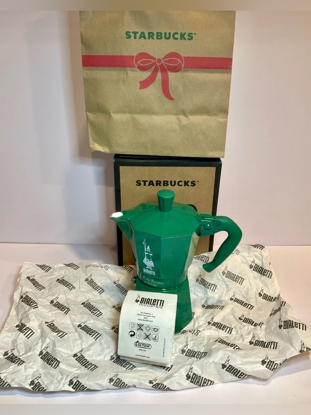 New Starbucks x Bialetti Italy Green 2025 Moka Coffee Pot 130ml 4.4oz